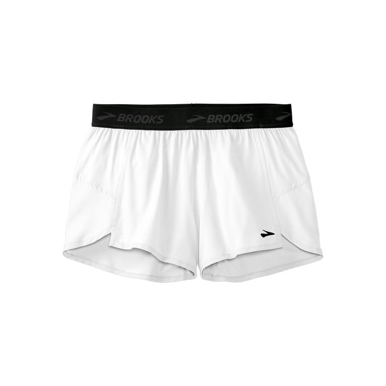 Brooks Chaser 3" Womens Running Shorts - White - Indonesia (NUBV-83724)